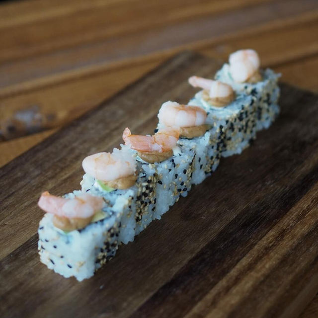 Garnelen Roll mit Garnele on Top
